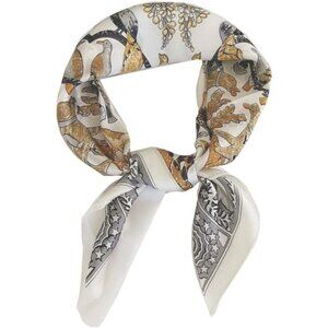 Silk Satin 28 Peacock Head Scarf Medium Square Hair Scarf for Women 28 Inches